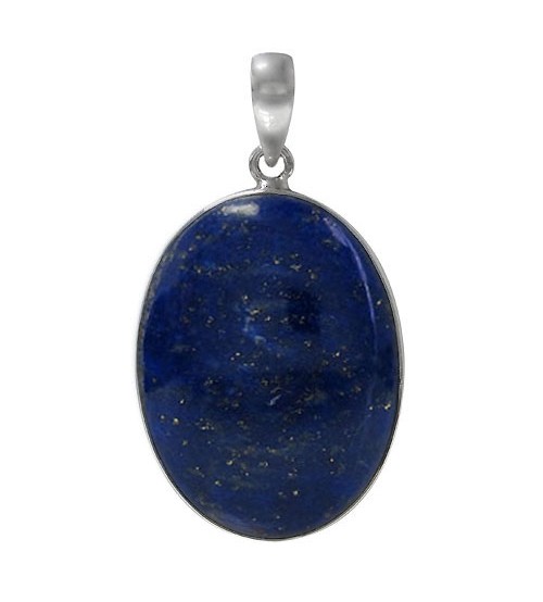 Oval Lapis Lazuli Pendant, Sterling Silver